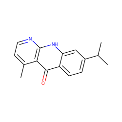 Cc1ccnc2[nH]c3cc(C(C)C)ccc3c(=O)c12 ZINC000063539529