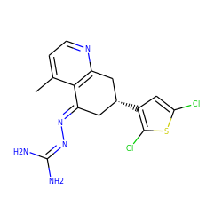 Cc1ccnc2c1/C(=N/N=C(N)N)C[C@@H](c1cc(Cl)sc1Cl)C2 ZINC000013474727