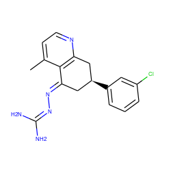 Cc1ccnc2c1/C(=N/N=C(N)N)C[C@H](c1cccc(Cl)c1)C2 ZINC000013474672