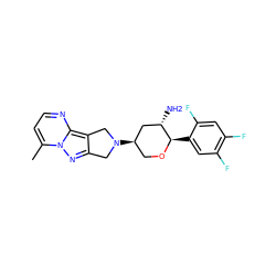 Cc1ccnc2c3c(nn12)CN([C@@H]1CO[C@H](c2cc(F)c(F)cc2F)[C@@H](N)C1)C3 ZINC000653861874