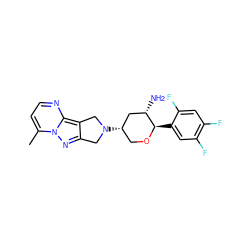 Cc1ccnc2c3c(nn12)CN([C@H]1CO[C@H](c2cc(F)c(F)cc2F)[C@@H](N)C1)C3 ZINC000653883177