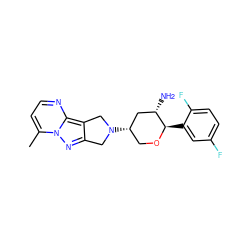 Cc1ccnc2c3c(nn12)CN([C@H]1CO[C@H](c2cc(F)ccc2F)[C@@H](N)C1)C3 ZINC000653883167