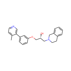 Cc1ccncc1-c1cccc(OC[C@H](O)CN2CCc3ccccc3C2)c1 ZINC000218391425