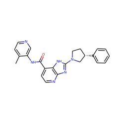 Cc1ccncc1NC(=O)c1ccnc2nc(N3CC[C@H](c4ccccc4)C3)[nH]c12 ZINC000084655532