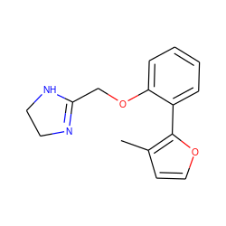 Cc1ccoc1-c1ccccc1OCC1=NCCN1 ZINC000013437854