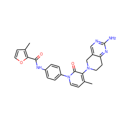 Cc1ccoc1C(=O)Nc1ccc(-n2ccc(C)c(N3CCc4nc(N)ncc4C3)c2=O)cc1 ZINC001772617106