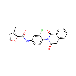 Cc1ccoc1C(=O)Nc1ccc(N2C(=O)Cc3ccccc3C2=O)c(Cl)c1 ZINC000653738077