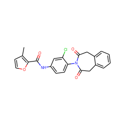 Cc1ccoc1C(=O)Nc1ccc(N2C(=O)Cc3ccccc3CC2=O)c(Cl)c1 ZINC000653738040