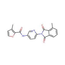 Cc1ccoc1C(=O)Nc1ccc(N2C(=O)c3cccc(C)c3C2=O)nc1 ZINC000473166975