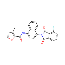 Cc1ccoc1C(=O)Nc1ccc(N2C(=O)c3cccc(F)c3C2=O)c2ccccc12 ZINC000473169870