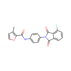 Cc1ccoc1C(=O)Nc1ccc(N2C(=O)c3cccc(F)c3C2=O)cc1 ZINC000473170122