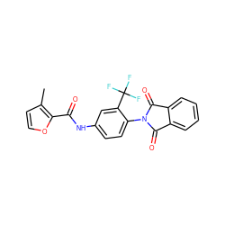 Cc1ccoc1C(=O)Nc1ccc(N2C(=O)c3ccccc3C2=O)c(C(F)(F)F)c1 ZINC000473168203