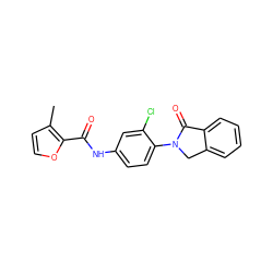 Cc1ccoc1C(=O)Nc1ccc(N2Cc3ccccc3C2=O)c(Cl)c1 ZINC000653723884