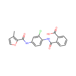 Cc1ccoc1C(=O)Nc1ccc(NC(=O)c2ccccc2C(=O)O)c(Cl)c1 ZINC000653722903