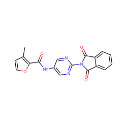 Cc1ccoc1C(=O)Nc1cnc(N2C(=O)c3ccccc3C2=O)nc1 ZINC000473170862