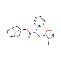 Cc1ccoc1CN(C(=O)O[C@H]1C[C@@H]2CC[C@H](C1)N2C)c1ccccc1 ZINC000101151887