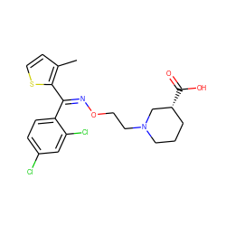 Cc1ccsc1/C(=N/OCCN1CCC[C@@H](C(=O)O)C1)c1ccc(Cl)cc1Cl ZINC000013799998