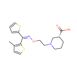 Cc1ccsc1/C(=N\OCCN1CCC[C@@H](C(=O)O)C1)c1cccs1 ZINC000027082621