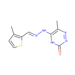 Cc1ccsc1/C=N/Nc1[nH]c(=O)nnc1C ZINC000013544163