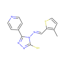 Cc1ccsc1/C=N/n1c(S)nnc1-c1ccncc1 ZINC000001300570