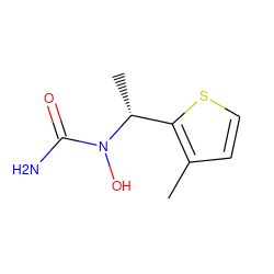 Cc1ccsc1[C@@H](C)N(O)C(N)=O ZINC000013762886