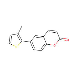 Cc1ccsc1-c1ccc2oc(=O)ccc2c1 ZINC001772653477