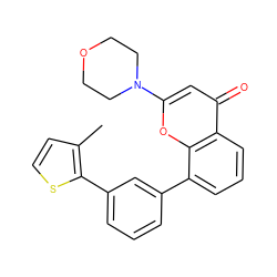 Cc1ccsc1-c1cccc(-c2cccc3c(=O)cc(N4CCOCC4)oc23)c1 ZINC000101172200