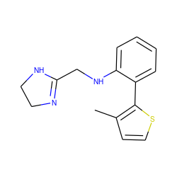 Cc1ccsc1-c1ccccc1NCC1=NCCN1 ZINC000013438371