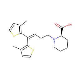 Cc1ccsc1C(=CCCN1CCCC[C@@H]1C(=O)O)c1sccc1C ZINC000028565808