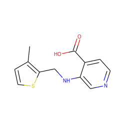 Cc1ccsc1CNc1cnccc1C(=O)O ZINC000123610953