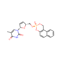 Cc1cn([C@@H]2C=C[C@H](CO[P@@]3(=O)OCc4c(ccc5ccccc45)O3)O2)c(=O)[nH]c1=O ZINC000003596699