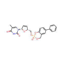 Cc1cn([C@@H]2C=C[C@H](CO[P@@]3(=O)OCc4cc(-c5ccccc5)ccc4O3)O2)c(=O)[nH]c1=O ZINC000003596710