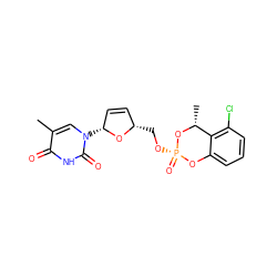 Cc1cn([C@@H]2C=C[C@H](CO[P@@]3(=O)Oc4cccc(Cl)c4[C@@H](C)O3)O2)c(=O)[nH]c1=O ZINC000003641391