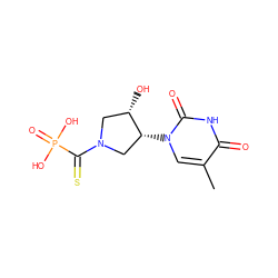 Cc1cn([C@@H]2CN(C(=S)P(=O)(O)O)C[C@@H]2O)c(=O)[nH]c1=O ZINC000045393947