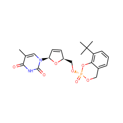 Cc1cn([C@H]2C=C[C@@H](CO[P@@]3(=O)OCc4cccc(C(C)(C)C)c4O3)O2)c(=O)[nH]c1=O ZINC000013561152