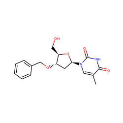 Cc1cn([C@H]2C[C@H](OCc3ccccc3)[C@@H](CO)O2)c(=O)[nH]c1=O ZINC000027718172