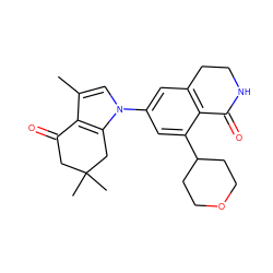 Cc1cn(-c2cc3c(c(C4CCOCC4)c2)C(=O)NCC3)c2c1C(=O)CC(C)(C)C2 ZINC000169308158