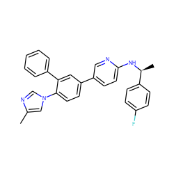 Cc1cn(-c2ccc(-c3ccc(N[C@@H](C)c4ccc(F)cc4)nc3)cc2-c2ccccc2)cn1 ZINC000072176477