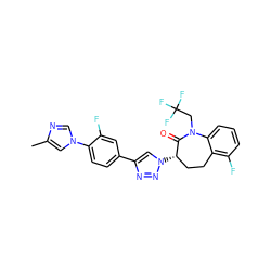 Cc1cn(-c2ccc(-c3cn([C@H]4CCc5c(F)cccc5N(CC(F)(F)F)C4=O)nn3)cc2F)cn1 ZINC000147576716