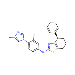 Cc1cn(-c2ccc(Nc3nc4c(s3)CCC[C@@H]4c3ccccc3)cc2Cl)cn1 ZINC000073161976