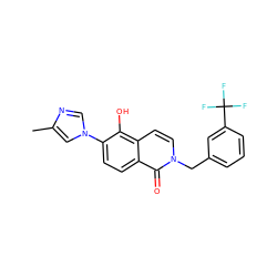 Cc1cn(-c2ccc3c(=O)n(Cc4cccc(C(F)(F)F)c4)ccc3c2O)cn1 ZINC000103247223