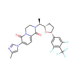 Cc1cn(-c2ccc3n(c2=O)CCN([C@@H](C)[C@@H]2CC[C@H](c4cc(F)c(C(F)(F)F)c(F)c4)O2)C3=O)cn1 ZINC000207703226