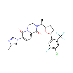 Cc1cn(-c2ccc3n(c2=O)CCN([C@@H](C)[C@@H]2CC[C@H](c4cc(F)c(Cl)cc4C(F)(F)F)O2)C3=O)cn1 ZINC000205746586