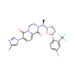 Cc1cn(-c2ccc3n(c2=O)CCN([C@@H](C)[C@@H]2CC[C@H](c4ccc(Cl)cc4C(F)(F)F)O2)C3=O)cn1 ZINC000205745044