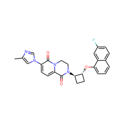 Cc1cn(-c2ccc3n(c2=O)CCN([C@@H]2CC[C@H]2Oc2cccc4ccc(F)cc24)C3=O)cn1 ZINC000221564661