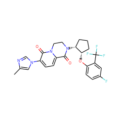 Cc1cn(-c2ccc3n(c2=O)CCN([C@@H]2CCC[C@@H]2Oc2ccc(F)cc2C(F)(F)F)C3=O)cn1 ZINC000221535024