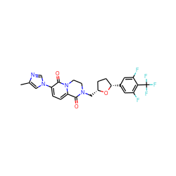 Cc1cn(-c2ccc3n(c2=O)CCN(C[C@@H]2CC[C@H](c4cc(F)c(C(F)(F)F)c(F)c4)O2)C3=O)cn1 ZINC000221572262