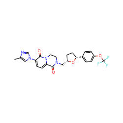 Cc1cn(-c2ccc3n(c2=O)CCN(C[C@@H]2CC[C@H](c4ccc(OC(F)(F)F)cc4)O2)C3=O)cn1 ZINC000221531683