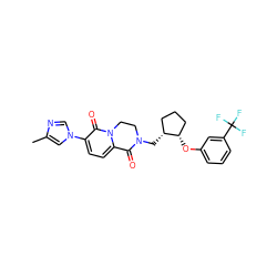 Cc1cn(-c2ccc3n(c2=O)CCN(C[C@@H]2CCC[C@@H]2Oc2cccc(C(F)(F)F)c2)C3=O)cn1 ZINC000221547700