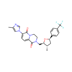 Cc1cn(-c2ccc3n(c2=O)CCN(C[C@H]2O[C@@H](c4ccc(C(F)(F)F)cc4)C[C@@H]2C)C3=O)cn1 ZINC000221499016